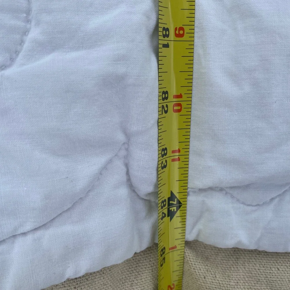 Vtg White Battenberg Lace Floral Machine Quilted Cotton Quilt Coverlet READ